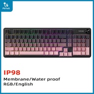 【PkYeG】 FURYCUBE IP98 Wired Game Membrane Keyboard RGB Translucent Character Intelligent Knob Mute P