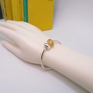 純銀寶石手環 黃水晶扁珠款 銀珠鈴鐺款 十一月誕生石 手圍21cm