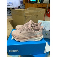 Body leisure outdoor breathable wear-resistant shock absorption 2023New HOKA ONE ONE Clifton 9 Shock Absorption Pink white Running shoes