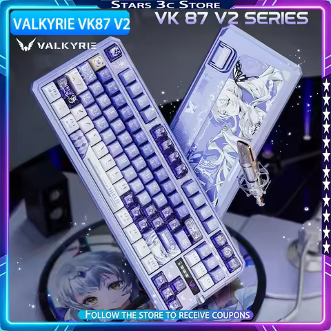 VALKYRIE VK87 V2 Max Mechanical Keyboard Wireless Tri Mode Dual 8k GASKET Structure Rapid Trigger Lo
