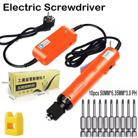 1200rpm Electric Screwdriver with 10Pcs 50mm*3.0mm PH Adjustable Speed Industrial Grade In-line Torq