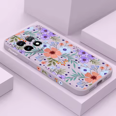 Miss Flower Phone Case For Oneplus 11 11R 10 10R 10T 9R 9RT 9 8T 8 7 7T Pro 5G Liquid Silicone Cover