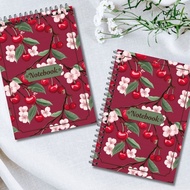 Notebook A5 Red Cherry Flowers