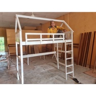 Solid Wood Loft Bed, Sleep top, tidor atas, Katil Bunk Bed, Katil Tidor atas