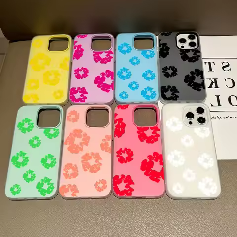 Flower Silicone Matte Candy Color 2 in 1 Phone Case for D-Denims iPhone 17 Air 16e 16 15 14 13 Plus 