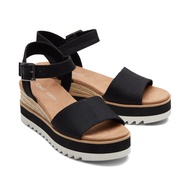 TOMS รองเท้าลำลองผู้หญิง รุ่น Diana Black Heavy Canvas (CE) รองเท้าลิขสิทธิ์แท้