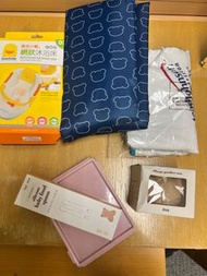 Dot to do 奶嘴收納盒 Pacifier Case / DTD 餵食匙羹 Baby Food Spoon / Piyo 沖涼網 沐浴床 / Piyo 溫度計 / 毛氈 / 便攜換片墊