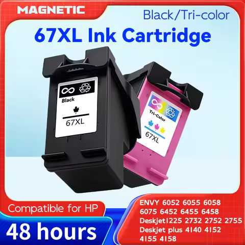For HP 67 XL For HP67 67XL Ink Cartridge Replacement Deskjet Plus 4140 4152 4155 4158 1225 2732 2752