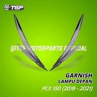 GARNISH LAMPU DEPAN PCX 150 2018/2021 BLACKCHROME TGP motor