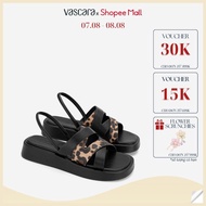 [Hot Deal | 10H00 - 12H00 | 08.08] Vascara Gladiator Flatform Sandals Animal Leather Mix - SDK 0352