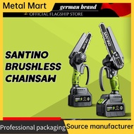Metal Mart SANTINO Mini Chainsaw 8 Inch Cordless Electric Portable Chainsaw Rechargeable Li-ion Battery