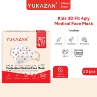 Yukazan Kids 4ply 3D Fit Yukabear Medical Face Mask (20 Pcs/Box) for kids 5-12years old