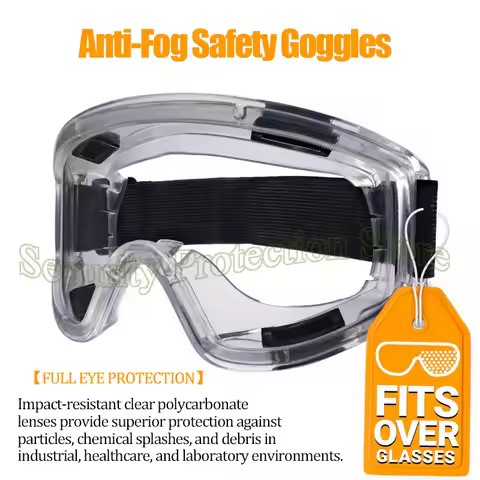 Anti-Fog Safety Goggles Fits Over Glasses Impact & Splash Resistant ANSI Z87.1 Goggles for Work & In