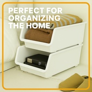 [Daiso / Stackable Sliding Storage Box with Wheels]