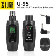 XTUGA U95 Wireless XLR Transmitter and Receiver UHF Wireless Guitar Transmitter Receiver with Microp