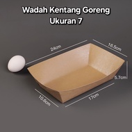 [10 PCS] Wadah Kentang Gorengan Wadah Sosis Packaging Resto/ Paper Tray Kraft Paper food Cafe