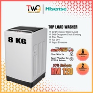 [FREE SHIPPING] HISENSE 8KG Fully Auto Top Load Washer / Washing Machine WTAR8011G 8.0KG 洗衣机 Mesin B