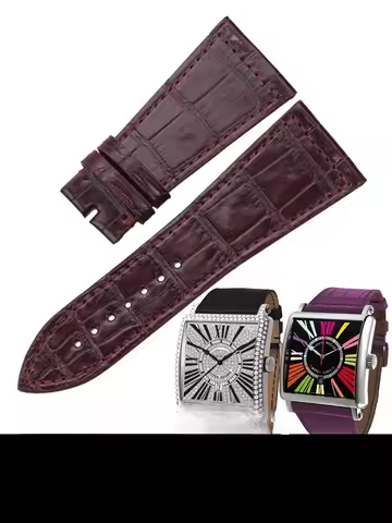 Suitable for Franck Muller 6000K genuine leather watch strap with American crocodile leather strap