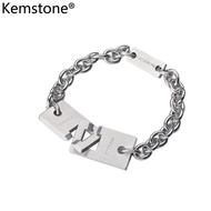 Kemstone Hip Hop Silver Stainless Steel Cool 808 Bass Bracelet for Men Women 21CM