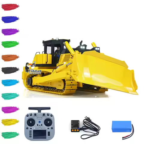 New D155 TOUCAAN HOBBY 1/12 RC Bulldozer Giant Remote Control Dozer 7CH Valve Brushless Motor Constr