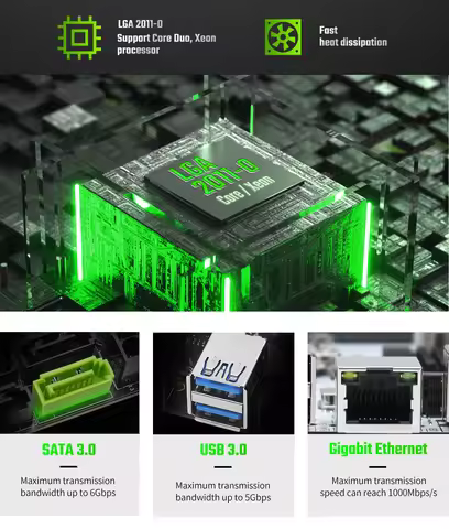 MACHINIST 282H X79 Motherboard LGA 2011 Support Intel Xeon E5 v1 v2 CPU processor DDR3 ECC RAM Deskt