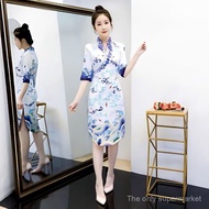 Hainan Air Uniform Stewardess Cheongsam Printed Auspicious Cloud Stewardess Workwear Style South Air