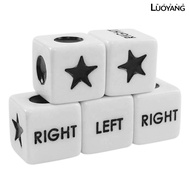 LUO 5Pcs Left Right Center Dice Six Sided 16mm Standard Size Acrylic Dice Easy to Grip Game Dice Gam