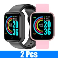 2 PCS Y68 Smart Watches D20 Pro Fitness Tracker Blood Pressure Smartwatch Heart Rate Monitor Wireless Wristwatch for IOS Android