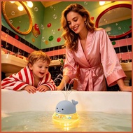 Whale Bath Toys for Kids Electric Sensing Lighted Summer Game Water Spray Bath Toys for Boys Girls H