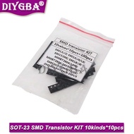 SOT-23 SMD transistor kit consists of 10 X10pcs=100pcs S9013 S9014 S9015 S9018 MMBT3904 MMBT3906 SS8