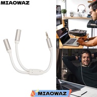 MIAOWAZ Headphone Splitter, 20cm/7.87in Gold Plated Stereo Y Splitter Cable, Flexible 3.5mm 1 Male t