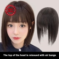 3d Full Hair Wig Air Bangs Medium Length 35cm Adjustable Hair Extension Coverage Full Inner K9t8