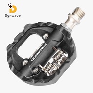 Dynwave Mountain Bike Pedals Flat Platform SPD Mountain Bike Function Sealed Aluminum Pedals with Cleats
