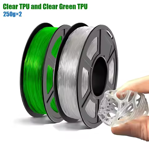 3D Printer Filament 1kg,Clear TPU and Clear Green TPU 1.75mm Dimensional Acuuracy +/-0.03mm,250g/500