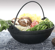 Cast iron pot Japanese Style Serving Shabu Shabu Hot Pot Sukiyaki Pot with Wooden for hot pot Sukiyaki and Shabu pot