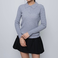 ASOKA Sable Top 3174 - Smooth Cable Knit Long Sleeve Sweater Top