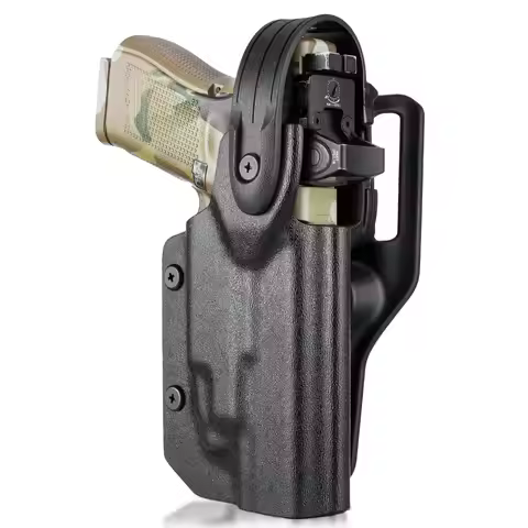 OWB Kydex Holster Only Glock 19+TLR7/TLR7A Duty Level II Thumb Release,also for Glock 17/19/19X/44/4
