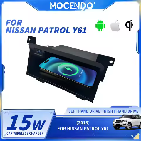 15W Wireless Car Charger for Nissan Patrol Y61 2013 Fast Charging Center Console Storage Pad Mat Aut