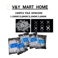 【READY STOCK】100PCS Tile Spacers 1.5MM/2.0MM/2.5MM/3.0MM