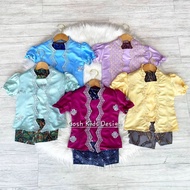 KEBAYA NORMA LISA Baju Kebaya Cotton Batik Tenun Budak Perempuan Baby Girl Baju Raya 2024 Kids Kebaya Gosh Kids Design