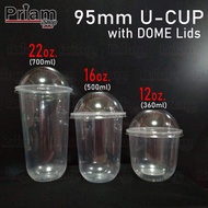 U Cup / Y Cup 95mm with Dome/Flat Lid (12oz/16oz/22oz)