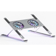 Jomaa Laptop Stand with 2 Fans Loptop Cooling Pad Aluminium Foldable Notebook Stand Cooling Fan