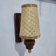 Hiasan tempel lampu dari bambu/ hiasan dinding tempel lampu bambu unik/kap bambu