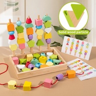 [tenlzsp0bc] Wooden Beads Sequencing Toys Learning Toy for 3 4 5 Years Old Preschool Kids