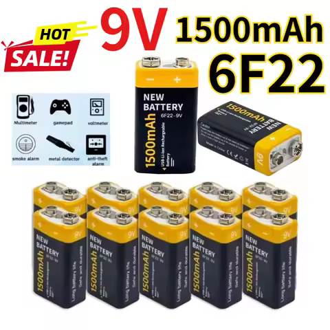Premium Quality 6F22 9V Rechargeable Battery 1500mAh Type-C Rechargeable Lithium-ion Battery Suitabl