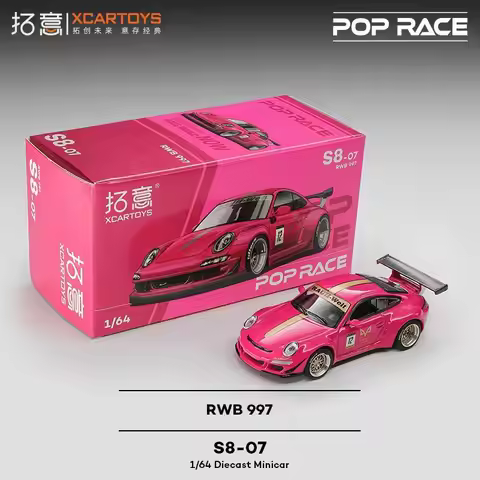 POP RACE Porsche RWB997 ruby-colored coupe alloy 1/64 simulation racing model ornament