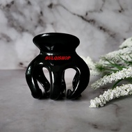 HITAM Glossy Black Circum 5cm Teeth 3 Clips Storm Hair Clips 5cm Claw 3 Shiny