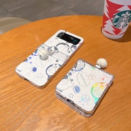 Cute Anime Design Casing Z Flip4 Z Flip3 Cat for Samsung Galaxy Z Flip 4 Z Flip 5 Premium Phone Case