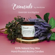 Aerofume 100% Natural Soy Wax Lavender Eucalyptus Aroma Candle Aromatherapy Essential Oil Hand-Poure