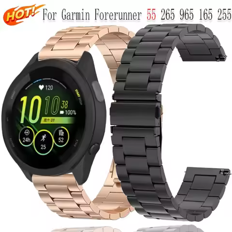 22mm 20mm 18mm Metal strap For Garmin Forerunner 55 265 965 165 255 Bracelet band for Gramin Active 